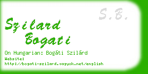 szilard bogati business card