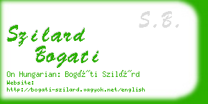 szilard bogati business card